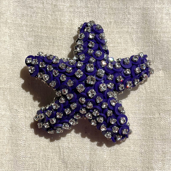 Dark Purple Starfish Brooch