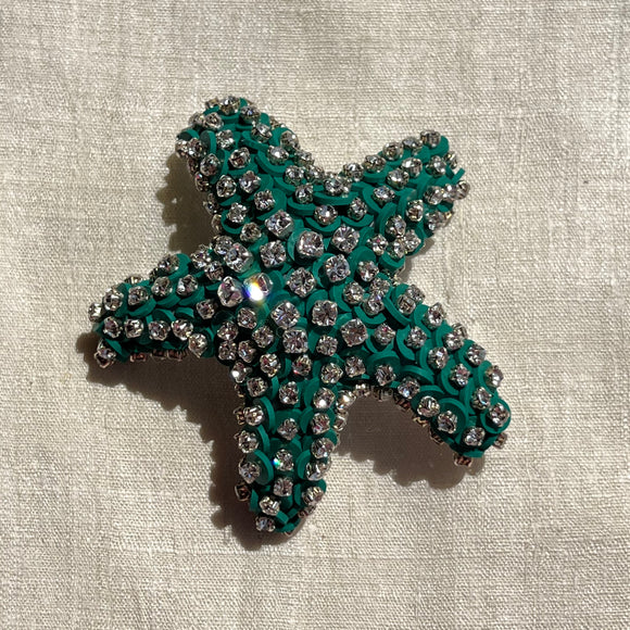 Dark Green Starfish Brooch