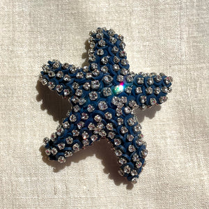 Petrol Blue Starfish Brooch